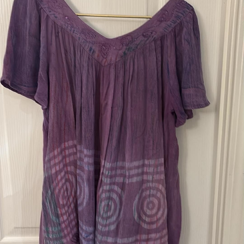 Shoreline Purple Boho Flowy Free Size Blouse